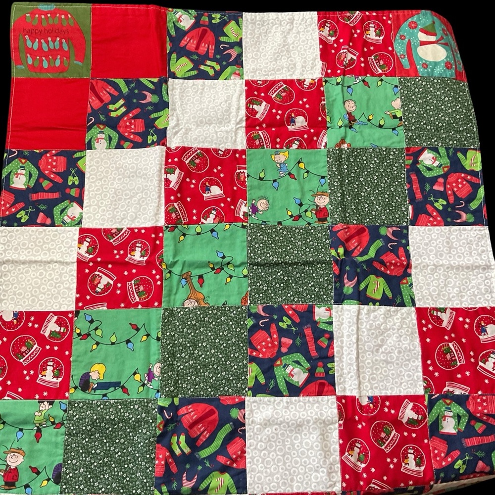 Handmade Lovie Blanket(cotton front/flannel back)and matching crinkle mini Lovie - Picture 5 of 7
